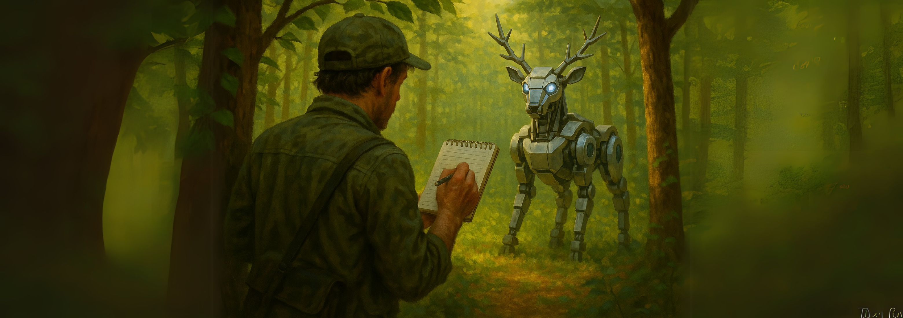 field reporter discovering AI animal