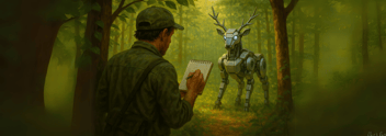field reporter discovering AI animal