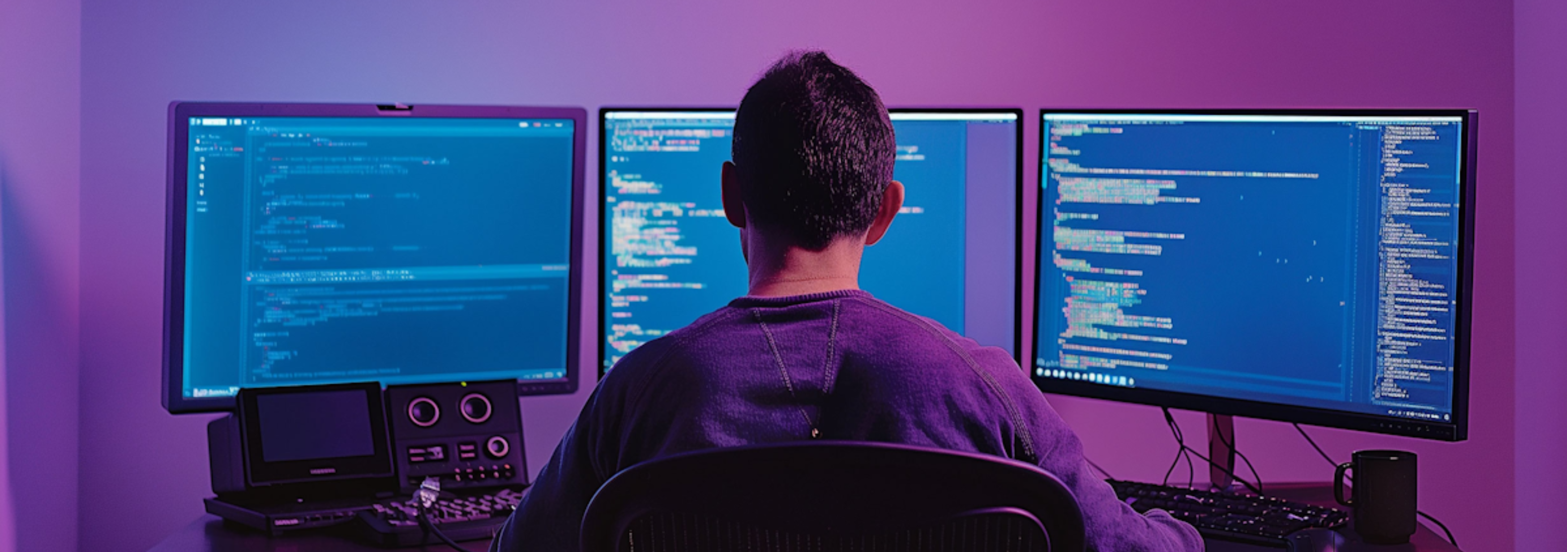 Developer Purple Coding Multiple Desktop Image