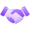 Purple Handshake Icon