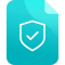Teal Document Check Shield Icon Web