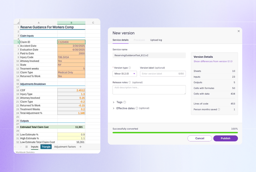 New Service - Reserve Guidance for Workers Comp - Claims Reserving Use Case